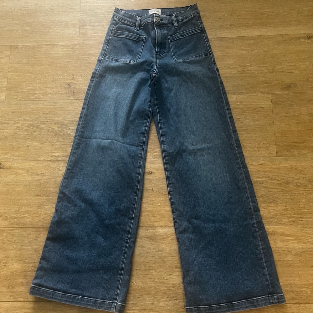 Frame Denim Dark Blue Wide Leg Jeans